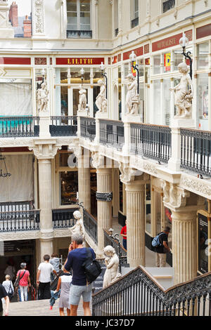NANTES, FRANCE - JULY 29, 2014: interior of Passage Pommeraye in Nantes, France. The Passage Pommeraye is shopping mall in Nantes, its construction started in 1840 and was completed in 1843 Stock Photo