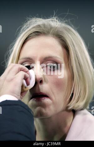 REBECCA LOWE ESPN SPORTS PRESENTER ESPN SPORTS PRESENTER PRIDE PARK DERBY ENGLAND 11 October 2010 Stock Photo