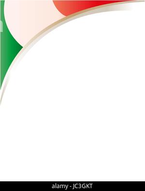 Italian flag frame with empty space for text. Stock Vector