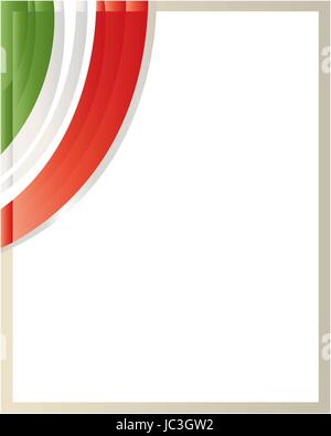 Italian flag wave pattern on white background with copy space for text Stock Vector