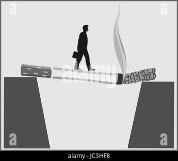 Conceptual poster about the dangers of Smoking Stock Vector