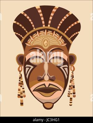 African ethnic indigenous female mask Stock Vector