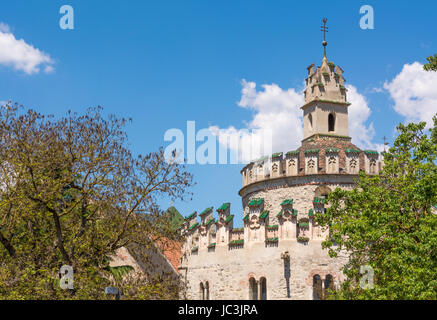 Abbey of Novacella ( Abbazia di Novacella - Kloster Neustift) - the castel Sant'angelo greets you in the main courtyard at Abbey South Tyrol - italy Stock Photo