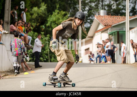 PINHEIRO DA BEMPOSTA, PORTUGAL - AUGUST 10, 2014: Bruno Rodrigues during the 2nd Newton's Force Festival 2014. Stock Photo
