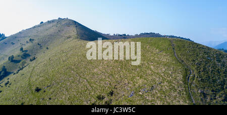 Aerial view of a path leading to Monte Boletto, Alps, near Lake Como. Como, Brunate, Lombardy, Italy Stock Photo