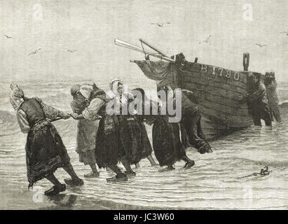 Pulling Together 1889 illustration Stock Photo