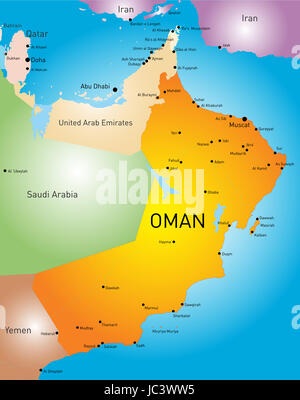 vector color map of Oman country Stock Photo