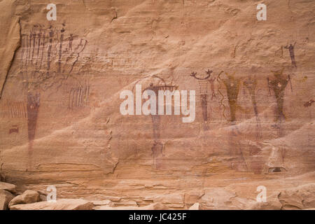 Buckhorn Wash Pictograph Panel, San Rafael Swell, Utah, USA Stock Photo