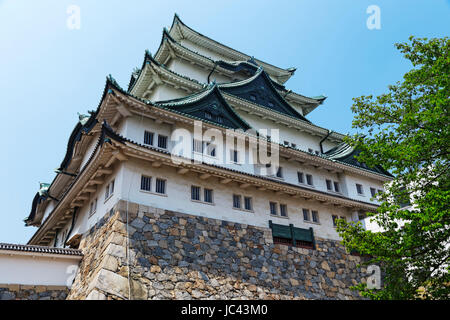 Nagoya castle atop with golden tiger fish head pair called 'King Cha Chi', Japan Stock Photo