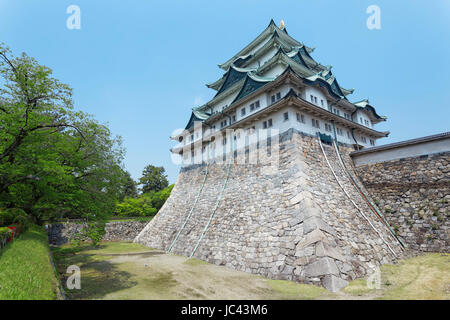 Nagoya castle atop with golden tiger fish head pair called 'King Cha Chi', Japan Stock Photo