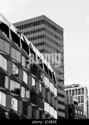 Old and new buildings jostle for space in central London Stock Photo
