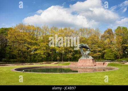 Royal Lazienki Park in spring and Fryderyk Chopin Monument in Warsaw, Poland, city landmark Stock Photo