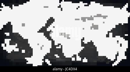 Vector white linear similar World map isolated on white background. Monochrome Worldmap template website design cover, infographics. Flat Earth Graph  Stock Vector