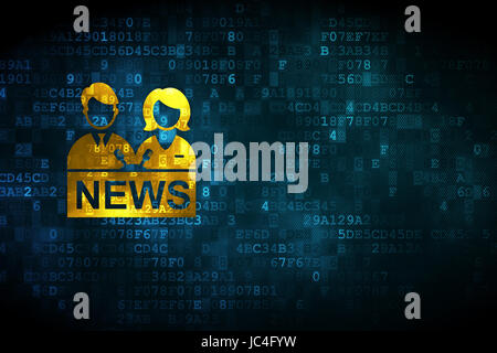 News concept: Anchorman on digital background Stock Photo