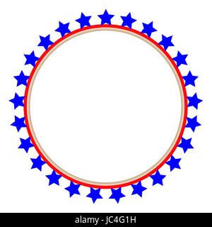 Round ring frame with stars stylized American flag is a symbol,logo Stock Vector