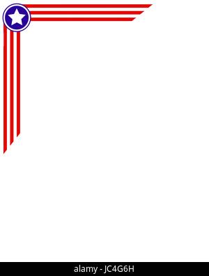 frame corner is made in the style of the US flag with empty space for text Stock Vector