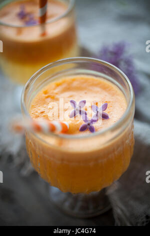 Juice with carrot, apple and orange Stock Photo