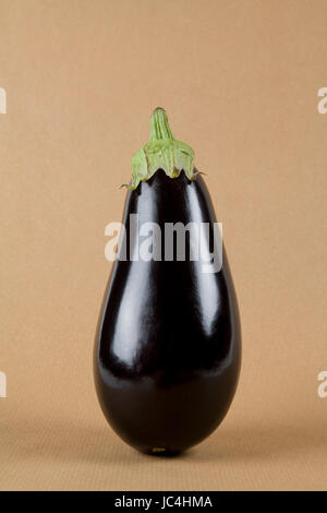 Minimal still life photography. Eggplant isolated on a kraft paper Stock Photo