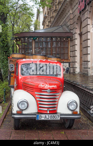 Old Vintage Delivery Truck, Krakow, Lesser Poland, Poland, Europe Stock Photo