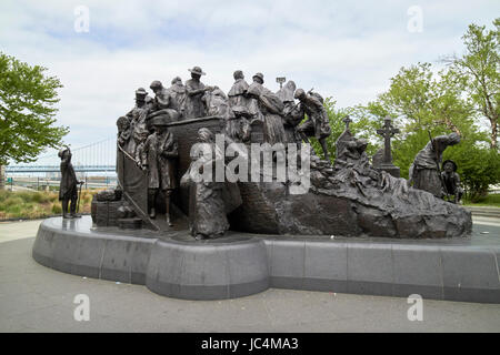 irish immigration memorial Philadelphia USA Stock Photo