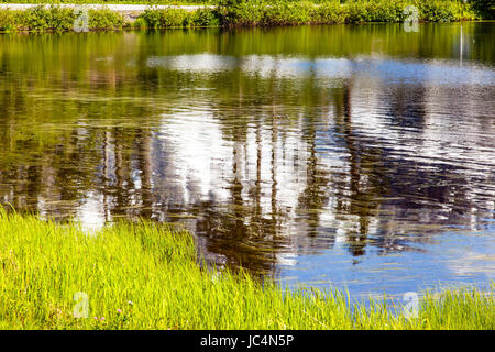 Picture Lake Abstract Mount Shuksan Mount Baker Highway Snow Mountain Trees Washington Pacific Northwest USA Stock Photo