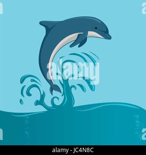 The dolphin jumping Stock Vector