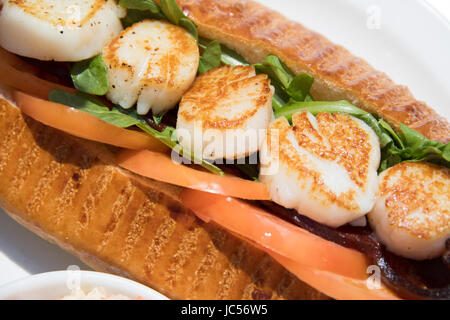 Scallop Club Po’Boy, The Savvy Sailor Restaurant, Lunenberg, Nova Scotia, Canada Stock Photo