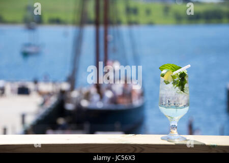 Local rum Mojito, The Savvy Sailor Restaurant, Lunenberg, Nova Scotia, Canada Stock Photo