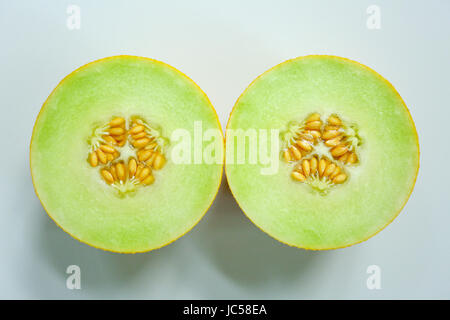 Galia melon - whole fruit and cut