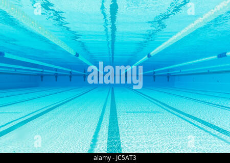 Underwater view of an empty olympic pool Stock Photo