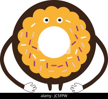 Chocolate chip cookie dances isolated on a white background vector illustration Stock Vector