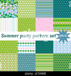 Set of summer pattern collection Stock Vector