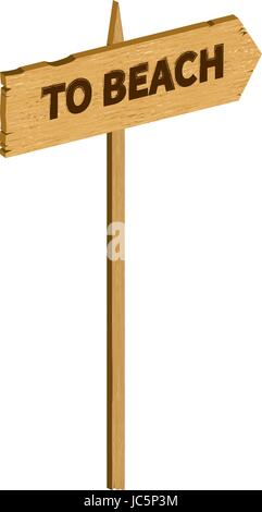 Vector wooden to beach sign Stock Vector