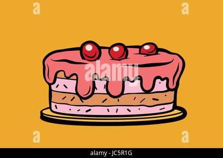 Animated cheesecake with 4f3455, 578888, ed7f8f as the color of each layer  of the cake with transparent background on Craiyon