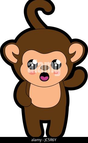 monkey cartoon design, Kawaii expression cute character funny and ...