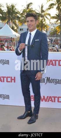 Paramount Pictures' World Premiere of 'Baywatch' on the beach in Lummus Park Ocean Drive & 7th ST. in Miami Beach  Featuring: Zac Efron Where: Miami Beach, Florida, United States When: 13 May 2017 Credit: JLN Photography/WENN.com Stock Photo