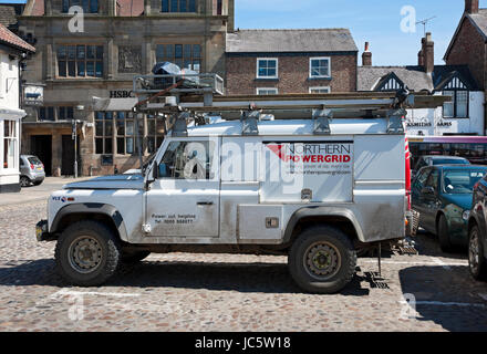 Northern Powergrid van vehicle parked in the town centre Thirsk North Yorkshire England UK United Kingdom GB Great Britain Stock Photo