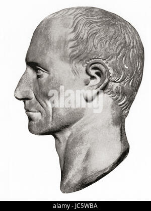 Gaius Julius Caesar, 100 BC - 44 BC, aka Julius Caesar. Roman politician, general, and notable author of Latin prose.  From Hutchinson's History of the Nations, published 1915.