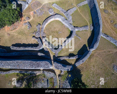 An aerial view of the Great Enclosure at Great Zimbabwe Stock Photo