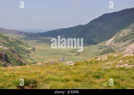 Wanderung in der Umgebung des 'Llyn Idwal' in Wales - Snowdonia Nationalpark -  in den Cambrian Mountains. Stock Photo