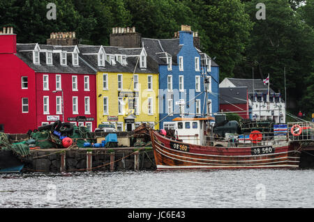 Seafront of Tobermory with its colourful houses - Isle of Mull, Scotland Stock Photo