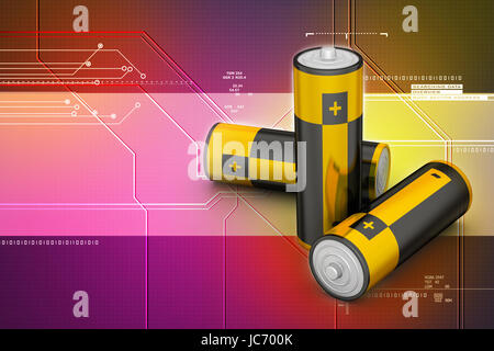 Batteries in  background