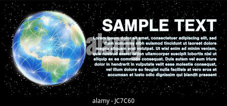 planet earth globe on a space background Stock Vector