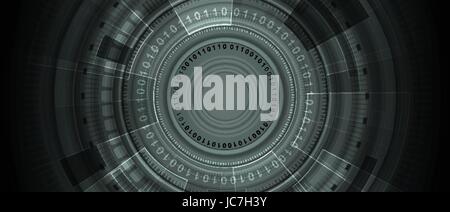 Dark HUD gears abstract tech background. Vector design illustration Stock Vector