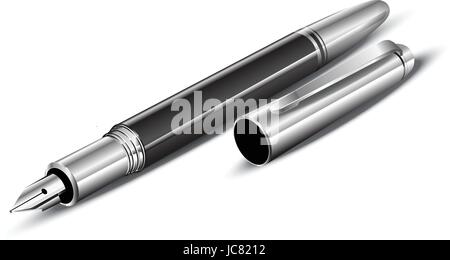 Stylographic fountain pen - Elegant Writing Instruments Stock Vector