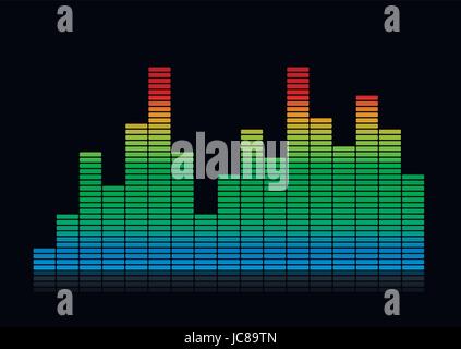 Colored Audio equalizer waves Stock Vector