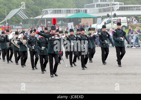 Beaulieu, Hampshire, UK - May 29 2017: Military Marching Band of the Winchester Rifles at the 2017 999 show at the National Motor Museum Stock Photo