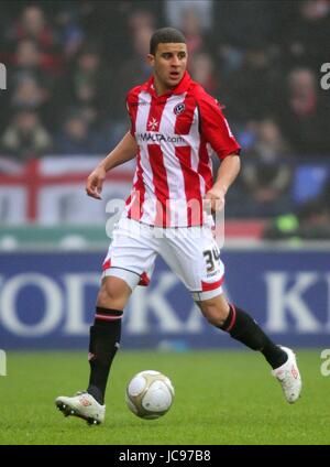 KYLE WALKER SHEFFIELD UNITED FC REEBOK STADIUM BOLTON ENGLAND 23 January 2010 Stock Photo