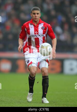 KYLE WALKER SHEFFIELD UNITED FC REEBOK STADIUM BOLTON ENGLAND 23 January 2010 Stock Photo