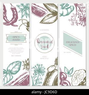 Flavoured Products - hand drawn template banner. Stock Vector